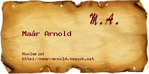 Maár Arnold névjegykártya