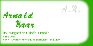 arnold maar business card