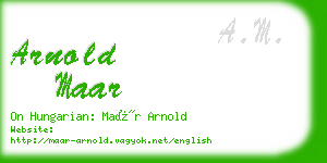 arnold maar business card